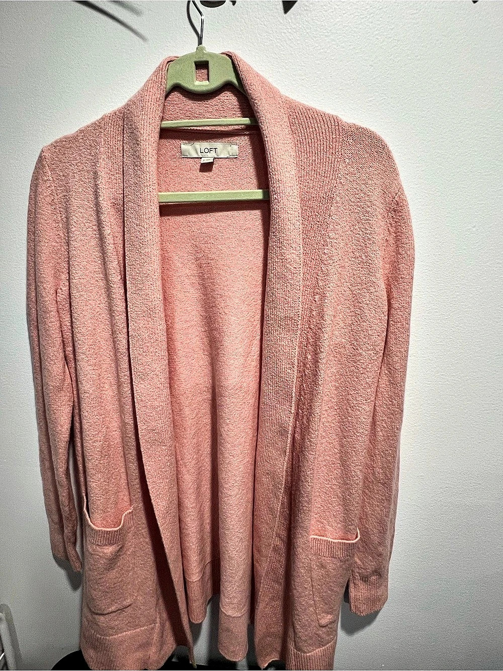 LOFT Open Front Cardigan in Pink Size Small Like New
